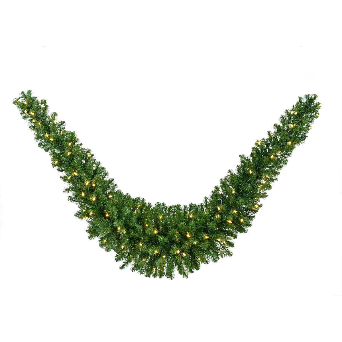 Ghirlandă festonată de brad cu 200 LED-uri, verde, 213 cm, 410 vârfuri