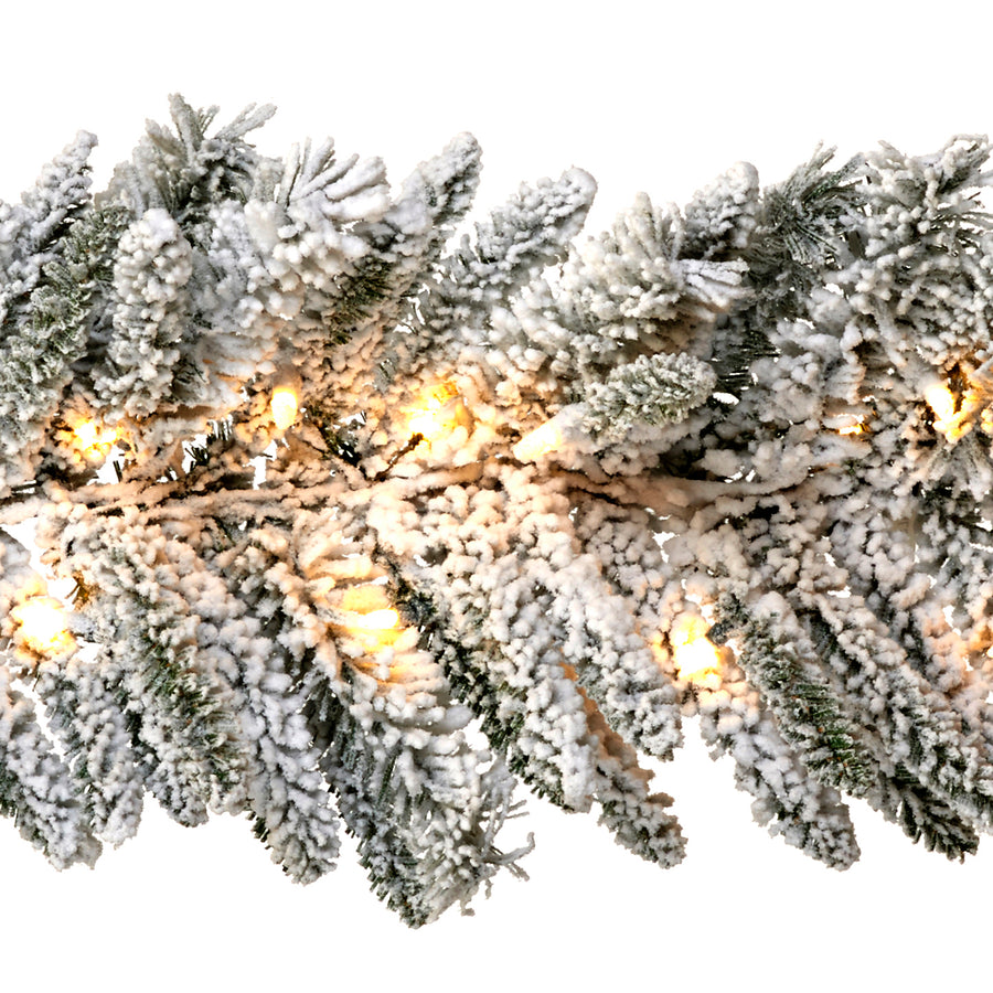Ghirlandă înzăpezită de brad cu 50 LED-uri, alb, 182 cm, 160 de vârfuri