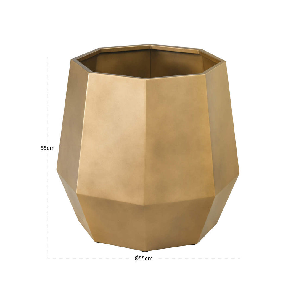 Ghiveci Axis, bronz auriu, mediu – desen tehnic cu dimensiuni