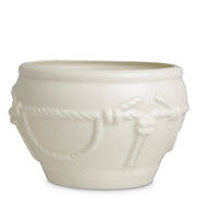 Ghiveci Giverny, ceramică craclată alb-crem