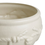 Ghiveci Giverny, ceramică craclată alb-crem