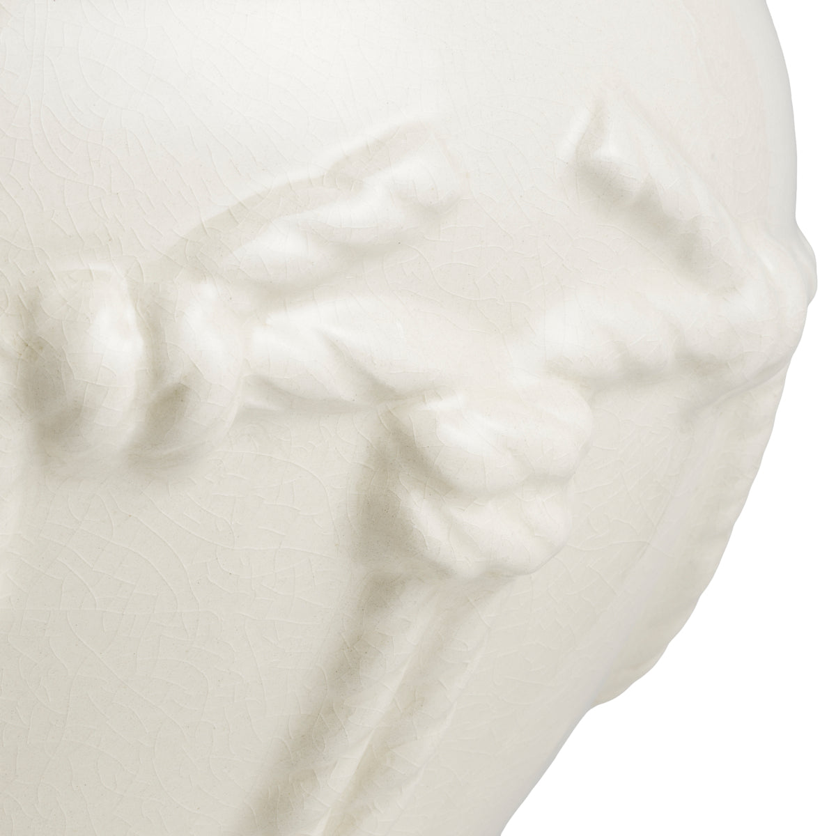 Ghiveci Giverny, ceramică craclată alb-crem