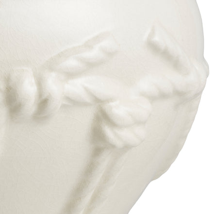 Ghiveci Giverny, ceramică craclată alb-crem