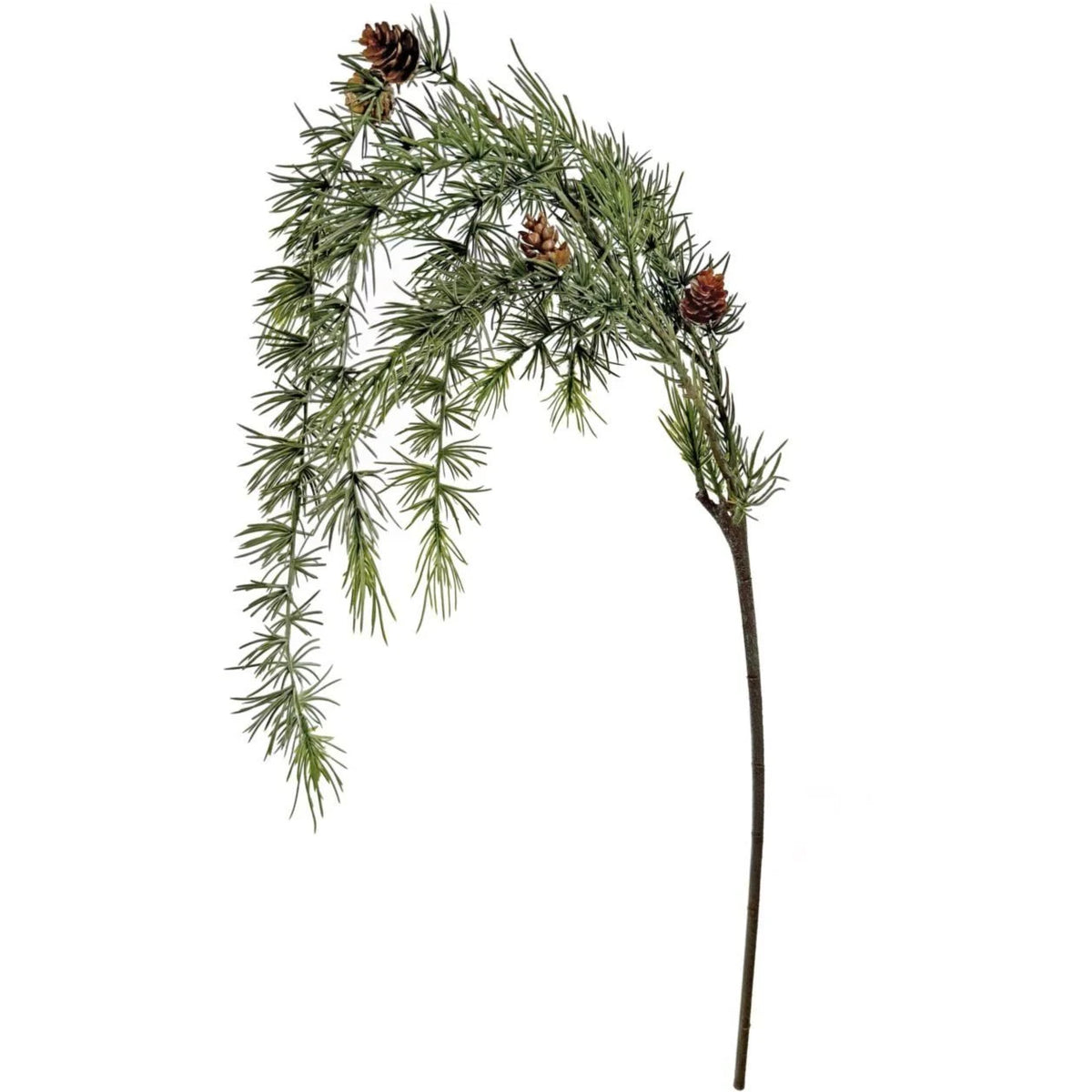 Ramură decorativă Larix atârnătoare cu conuri, 100 cm