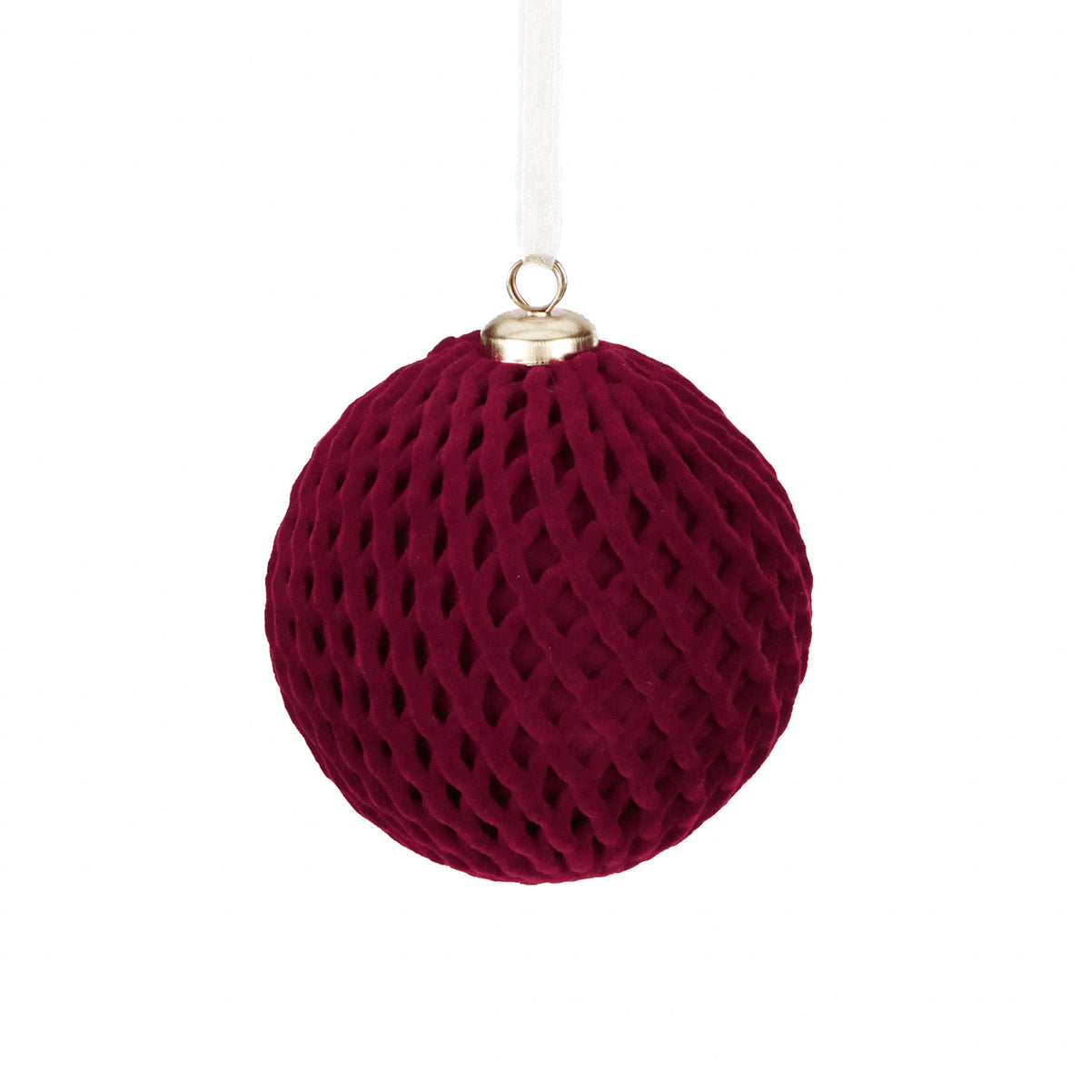 Glob 3D din plasă flocată, burgund/roșu, 10 cm