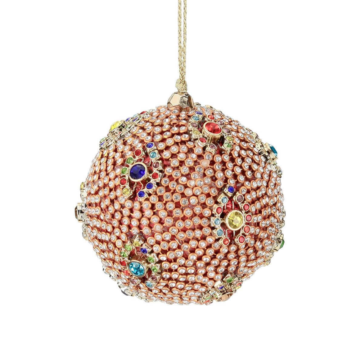 Glob acoperit cu pietre, multicolor/transparent, 8 cm