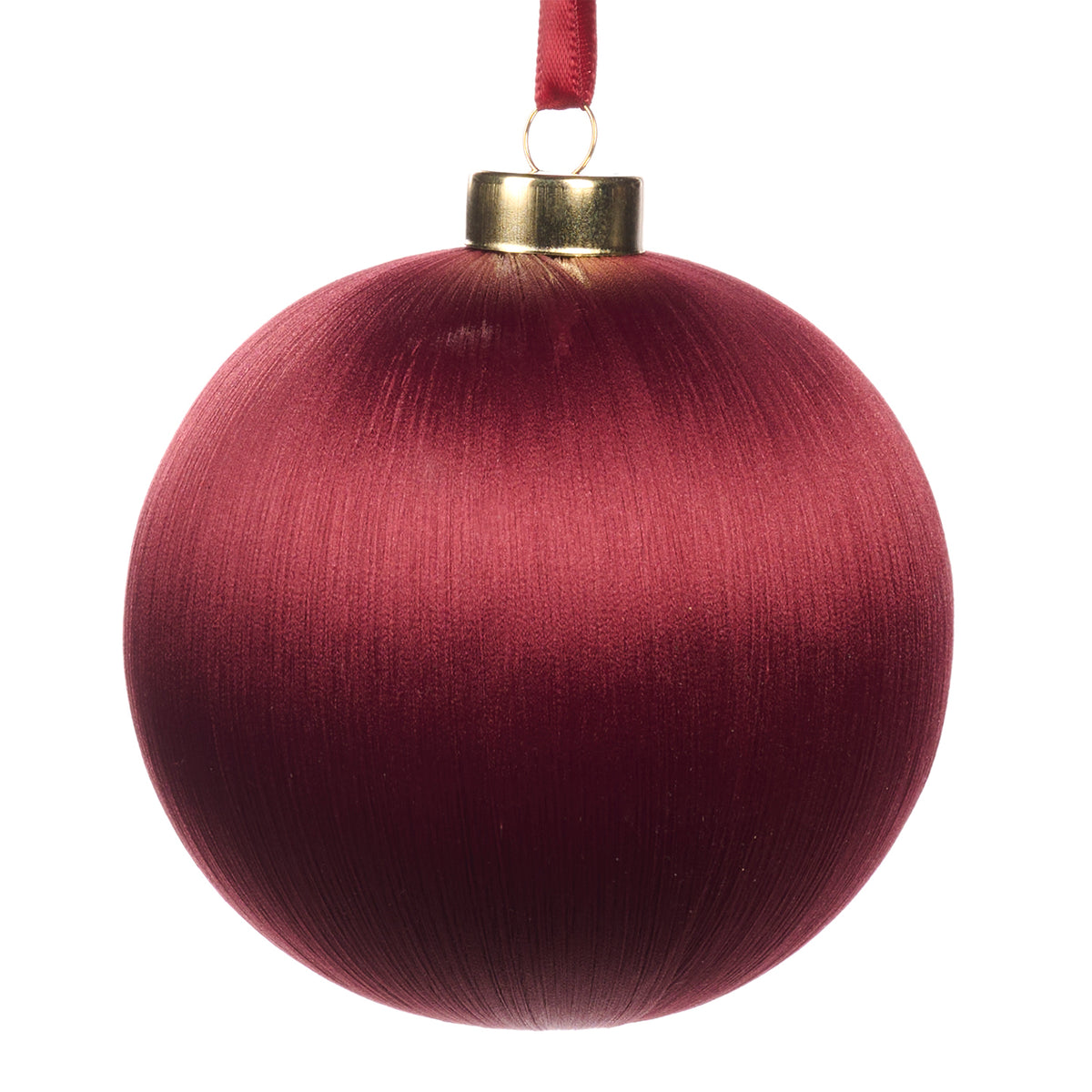 Glob din fir pe panglică, burgund, 10 cm