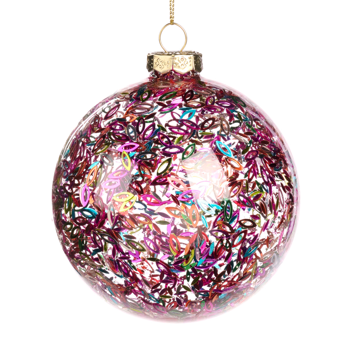Glob din sticlă cu folie, multicolor/transparent, 10 cm