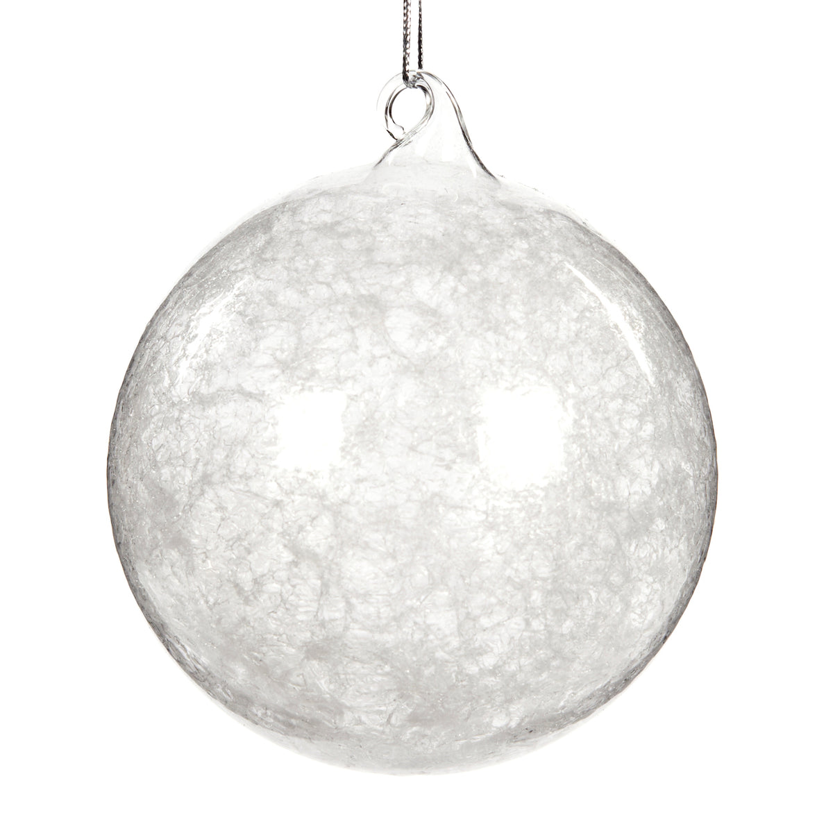Glob din sticlă cu zăpadă în interior, transparent/alb, 10 cm