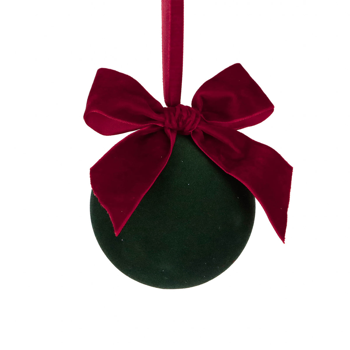 Glob din textil cu fundă, verde/roșu, 10 cm