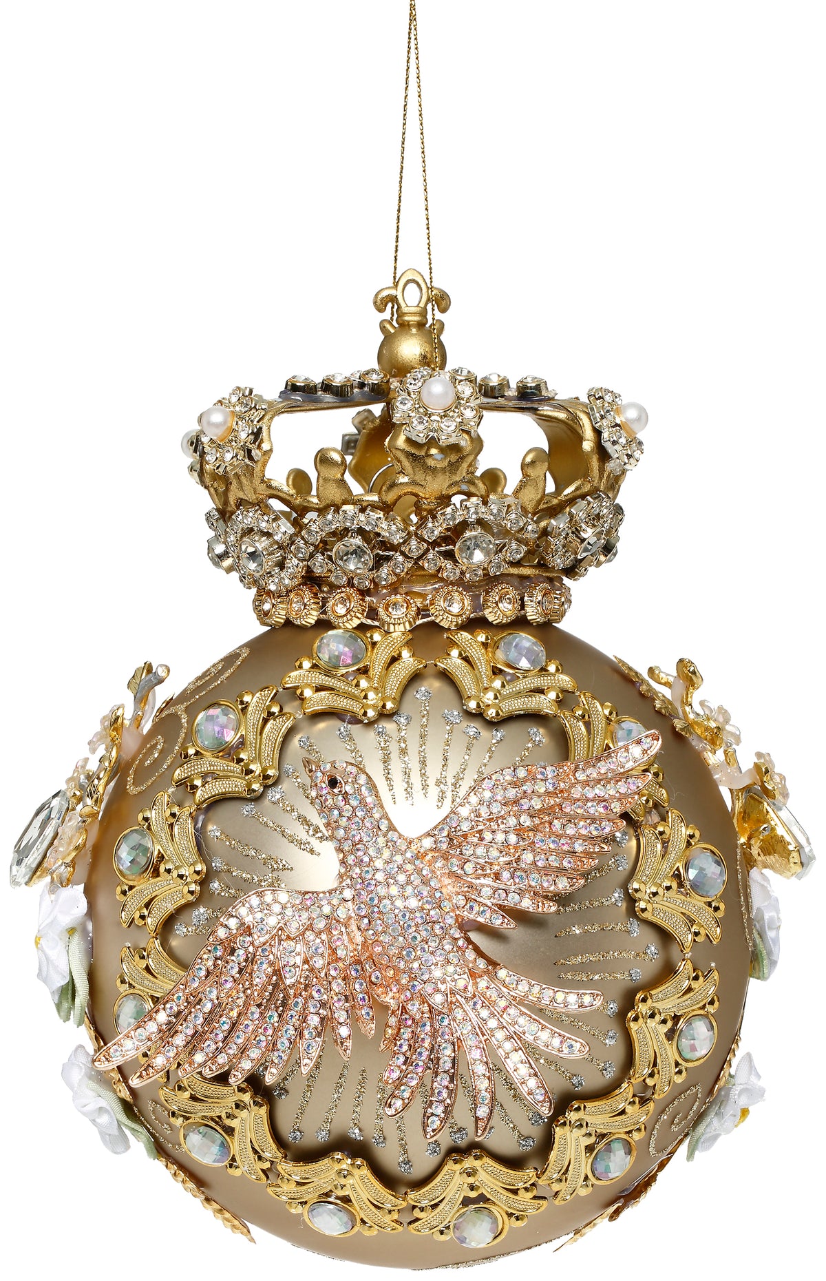 Glob ornamental Crown Jewels, auriu, 18 cm