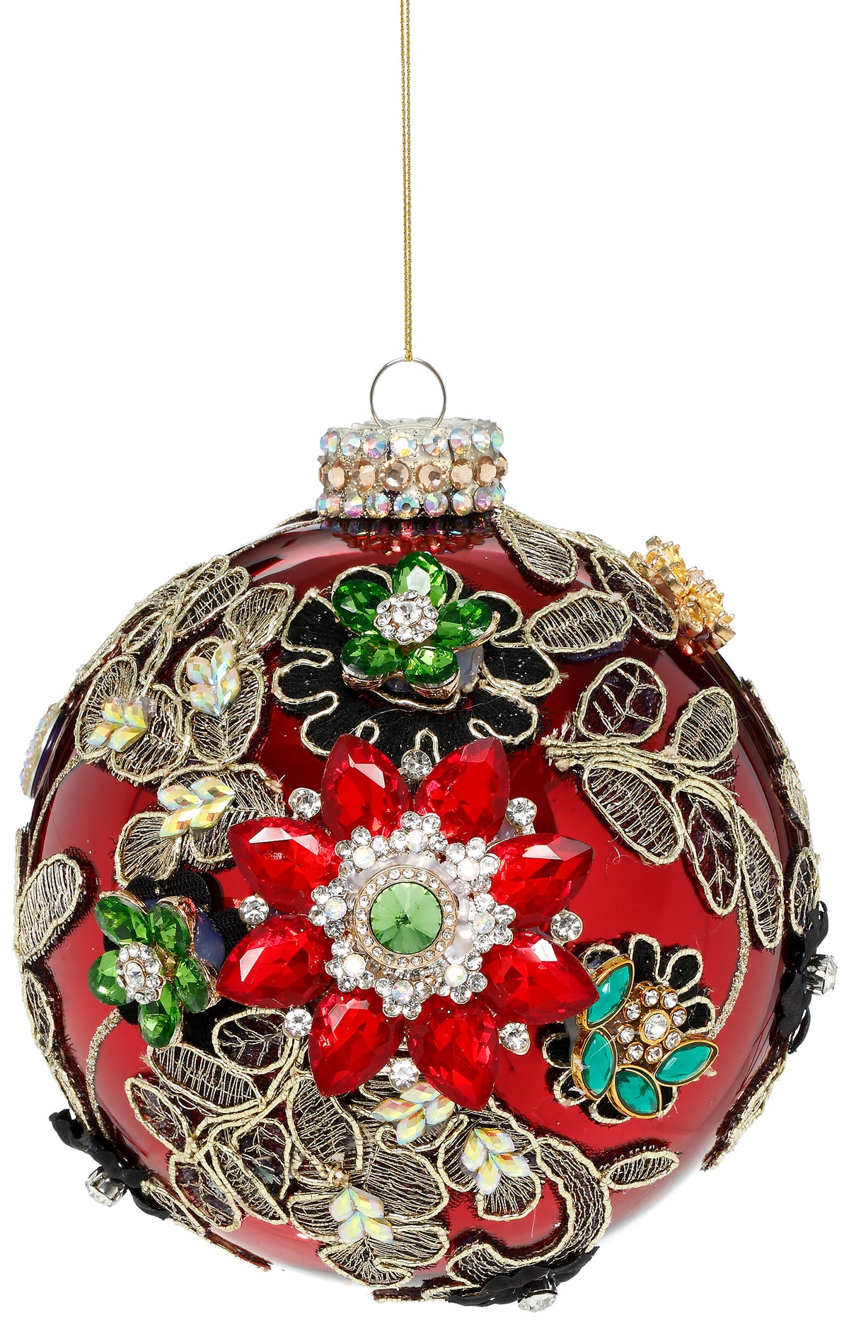 Glob ornamental Kings Jewel, roșu, 13 cm