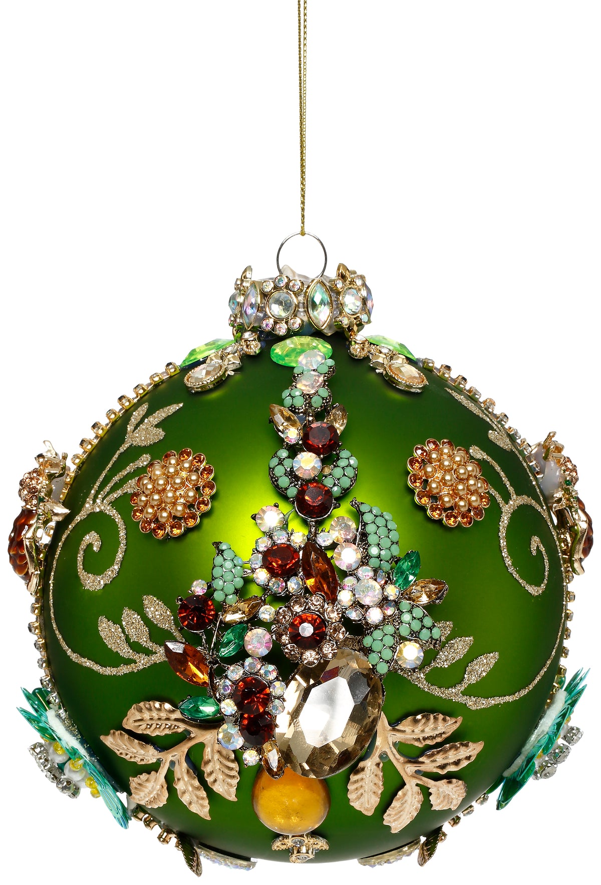 Glob ornamental Kings Jewel, verde, 13 cm