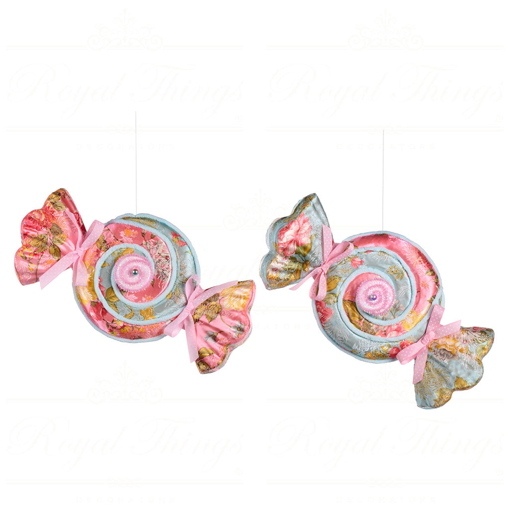 Set 2 acadele decorative display 36cm roz/albastru