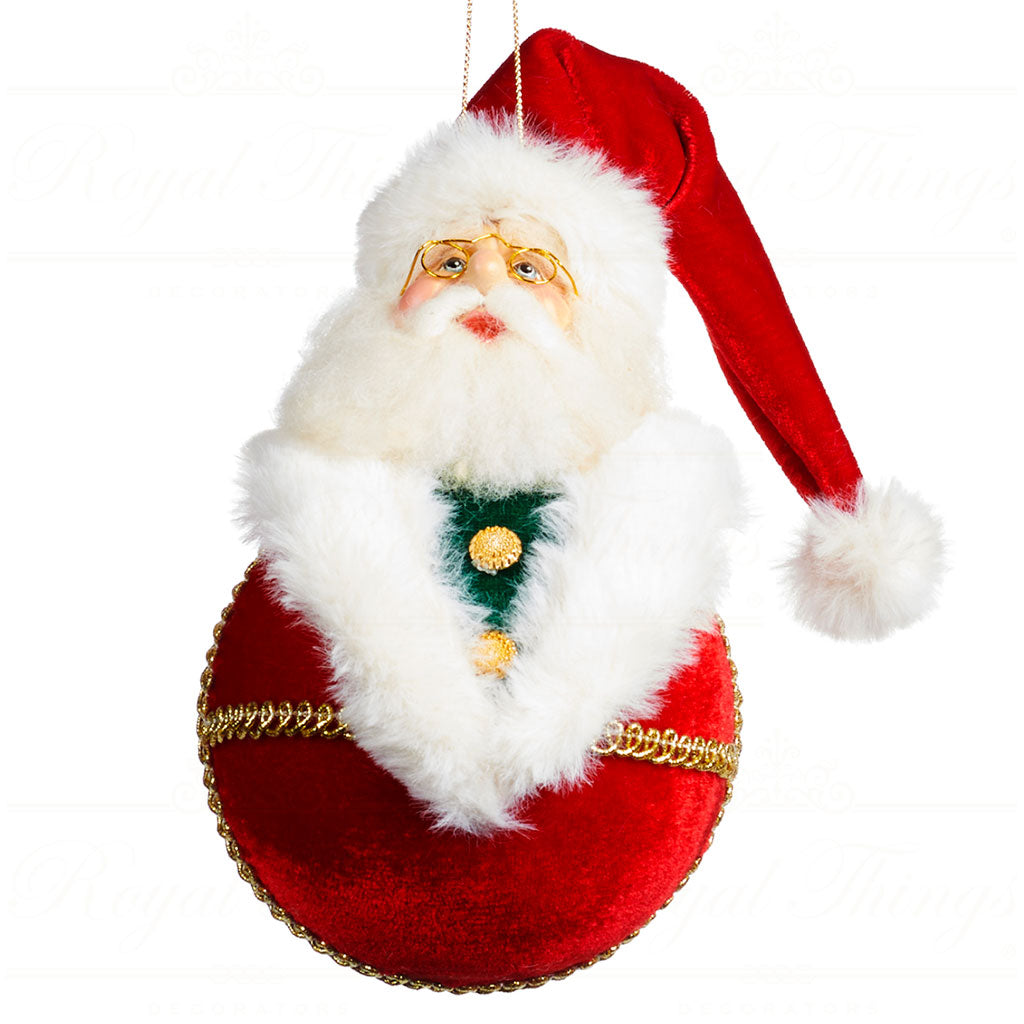 Ornament Mos Craciun Imbracat Traditional rosu/verde 20cm