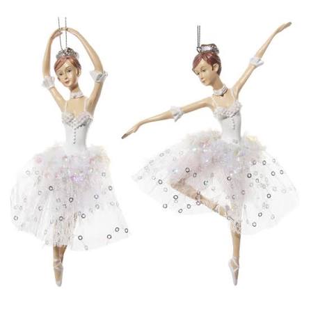 Balerine decorative, roz/alb, 17 cm