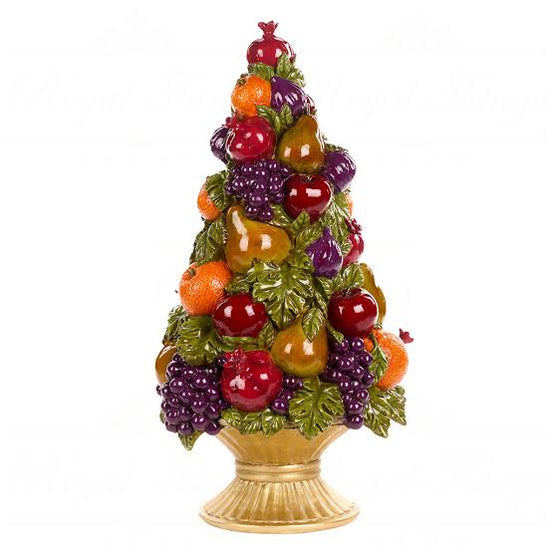 Coș decorativ cu fructe burgundy/portocaliu 29.5cm