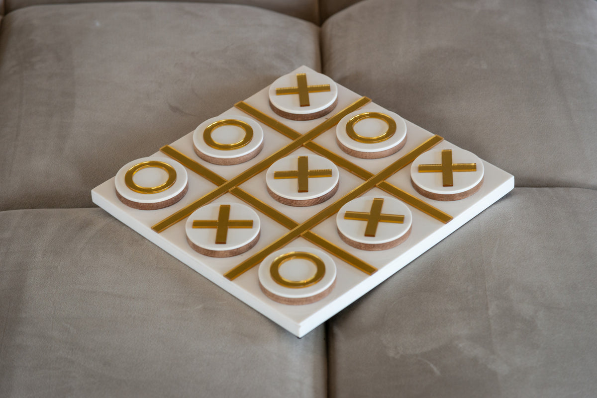 Joc decorativ Maylie, alb, Tic-Tac-Toe – ambient
