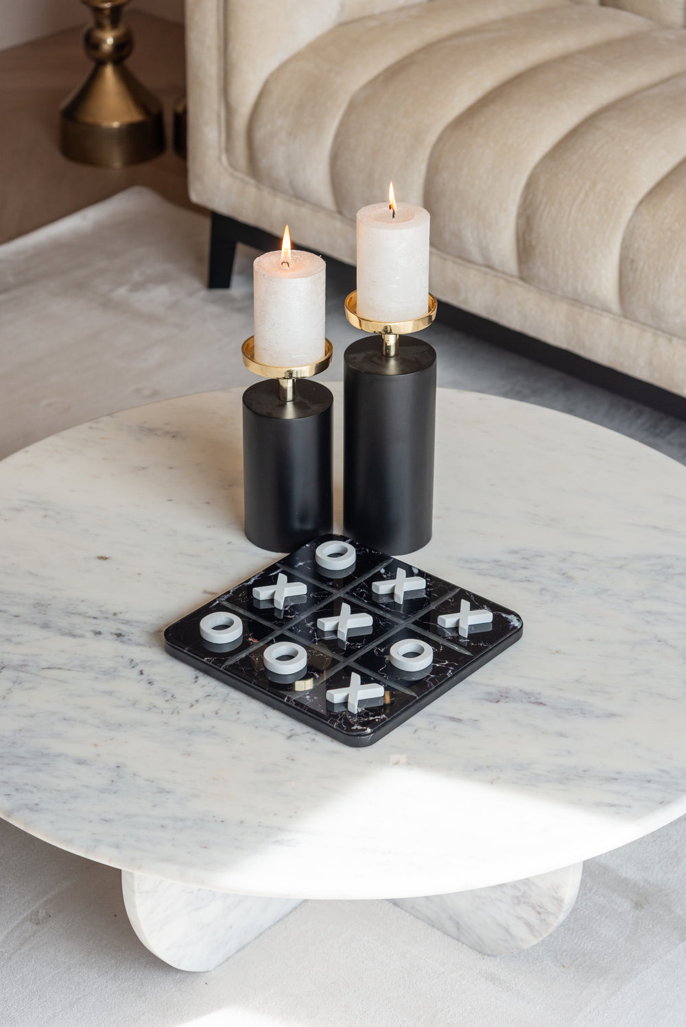 Joc decorativ Trixi, negru/alb, Tic-Tac-Toe – ambient