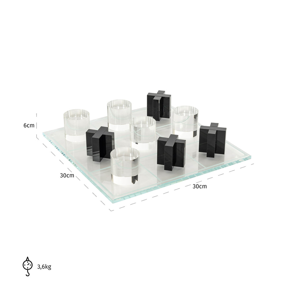 Joc decorativ Zala, negru, Tic-Tac-Toe – desen tehnic cu dimensiuni