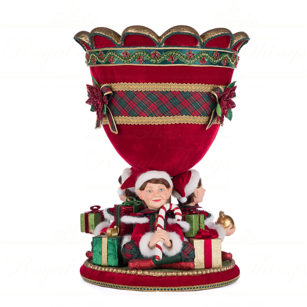 Urna Magica de Craciun cu Elfi rosu 46cm