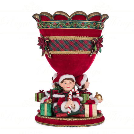 Urna Magica de Craciun cu Elfi rosu 46cm
