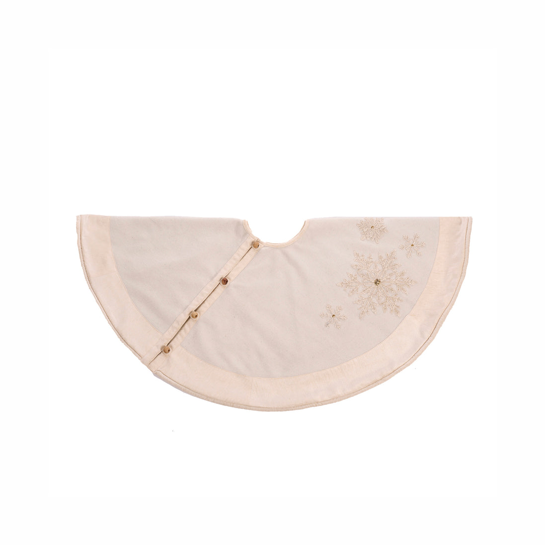 Fusta Brad din lana cu Fulgi de Zapada 122cm crem