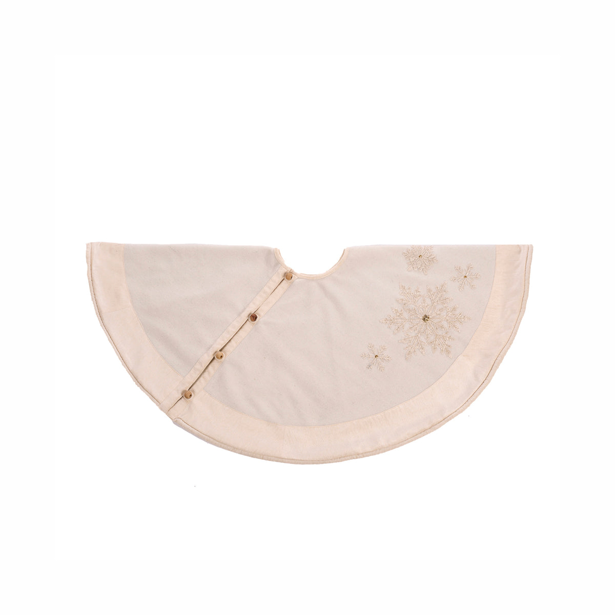 Fusta Brad din lana cu Fulgi de Zapada 122cm crem