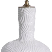 Lampă de masă Andorra, ceramică alb-crem, cu abajur