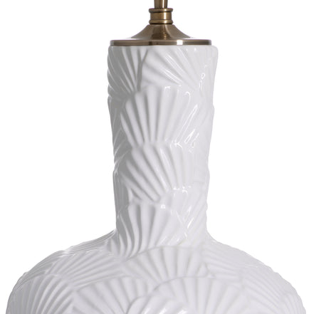 Lampă de masă Andorra, ceramică alb-crem, cu abajur