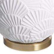Lampă de masă Andorra, ceramică alb-crem, cu abajur