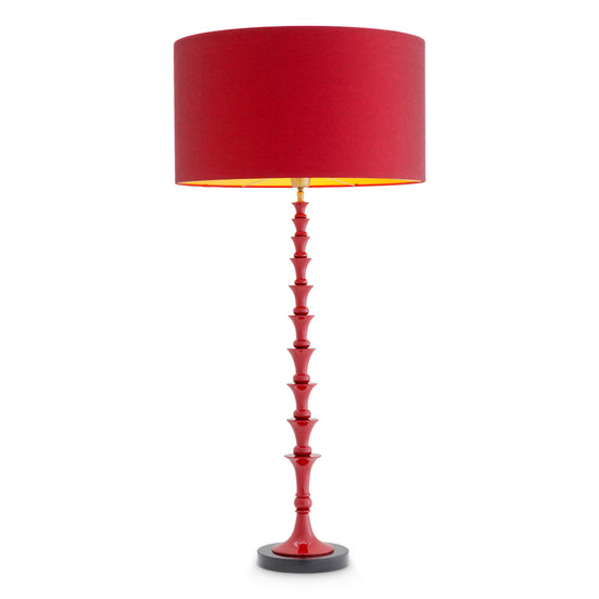 Lampă de masă Arabella, finisaj roșu bordeaux, cu abajur