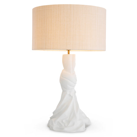 Lampă de masă Banyan, finisaj alb, cu abajur