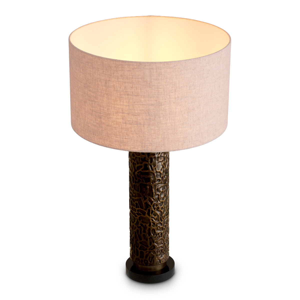 Lampă de masă Belvoir, finisaj bronz cu reflexe, cu abajur