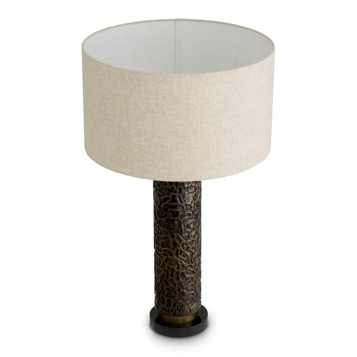 Lampă de masă Belvoir, finisaj bronz cu reflexe, cu abajur