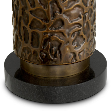 Lampă de masă Belvoir, finisaj bronz cu reflexe, cu abajur