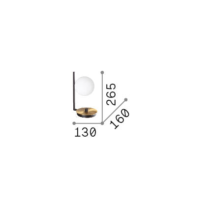 Lampă de masă Birds TL1 – desen tehnic cu dimensiuni
