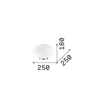Lampă de masă Candy TL1 D25 – desen tehnic cu dimensiuni
