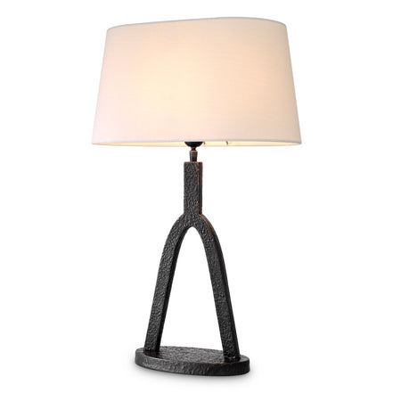 Lampă de masă Coosa, finisaj bronz, cu abajur