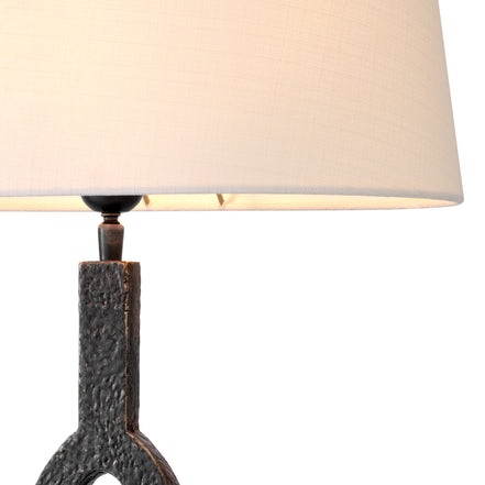 Lampă de masă Coosa, finisaj bronz, cu abajur