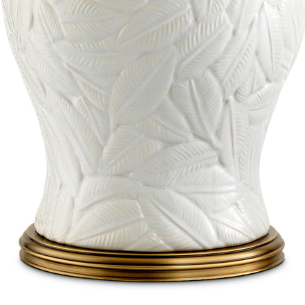 Lampă de masă Cyprus, ceramică albă, cu abajur