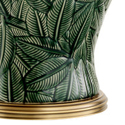 Lampă de masă Cyprus, ceramică verde, cu abajur