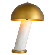 Lampă de masă Daniel, marmură albă, finisaj alamă antichizată