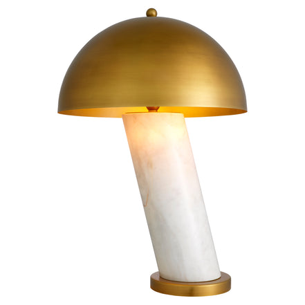 Lampă de masă Daniel, marmură albă, finisaj alamă antichizată