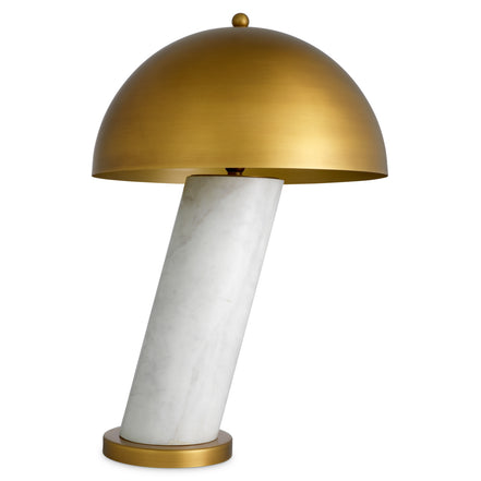Lampă de masă Daniel, marmură albă, finisaj alamă antichizată