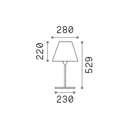 Lampă de masă de exterior Arcadia TL1, antracit – desen tehnic cu dimensiuni