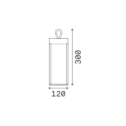 Lampă de masă de exterior Enya TL, negru – desen tehnic cu dimensiuni