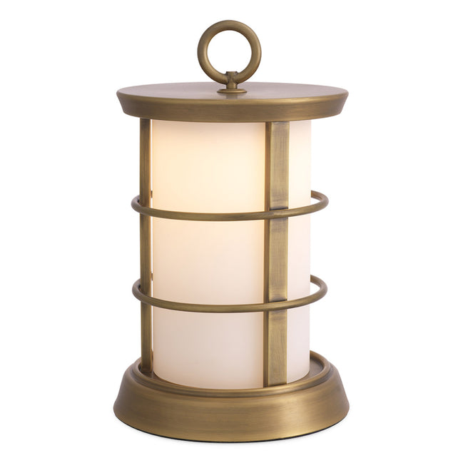 Lampă de masă de exterior Kyle S, finisaj alamă antichizată