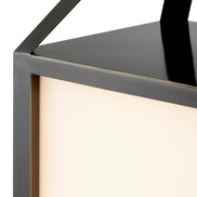 Lampă de masă de exterior Riserva S, finisaj bronz cu reflexe, sticlă albă