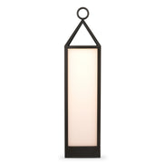 Lampă de masă de exterior Riserva XL, finisaj bronz cu reflexe, sticlă albă
